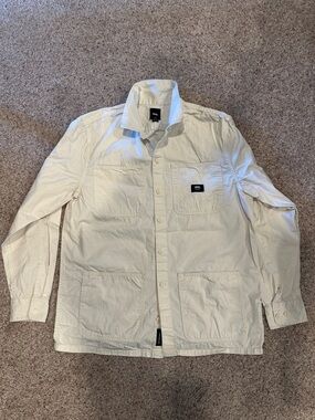 Vans Men’s Cream Button-Up Utility Shirt Jacket